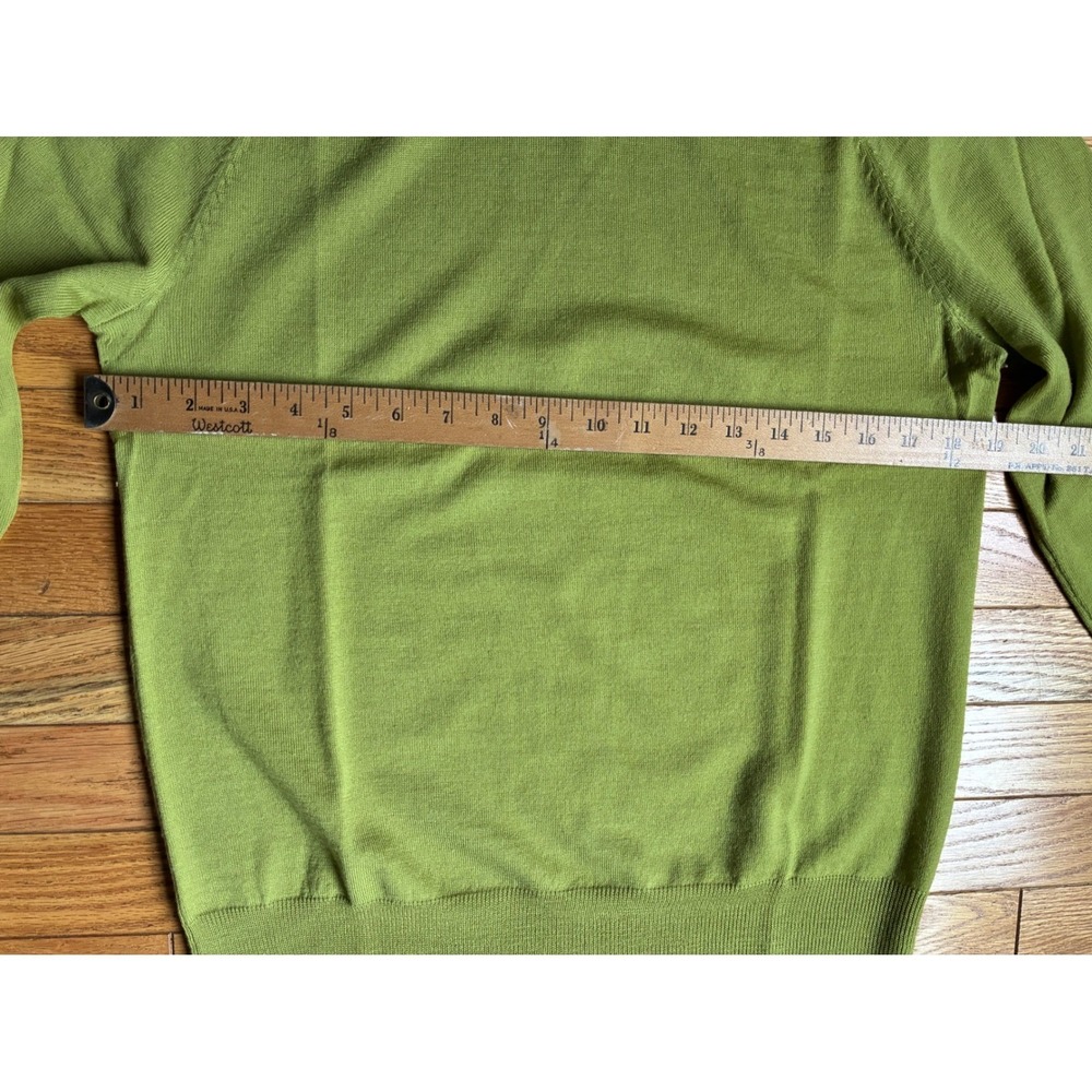 J.Crew Womens Chartreuse Green 100% Merino Wool Turtleneck Sweater L Classic - Picture 3 of 5